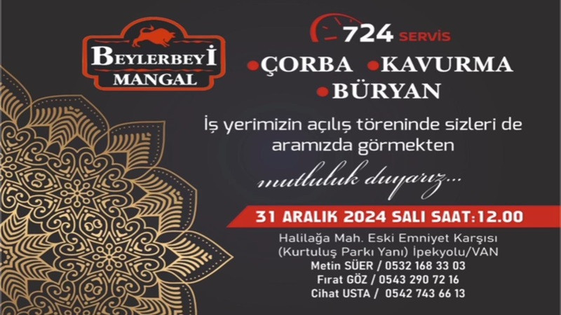 Van’da Beylerbeyi Mangal açılıyor