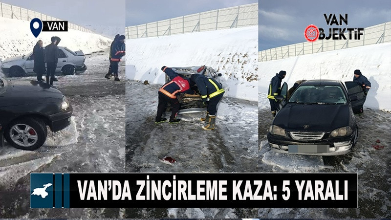 Van'da zincirleme kaza: 5 yaralı