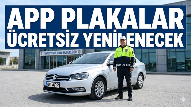 Yetkili kuruluş tarafından basılan APP plakalar ücretsiz yenilenecek