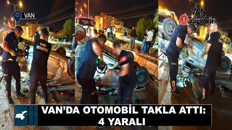 Van’da otomobil takla attı: 4 yaralı 